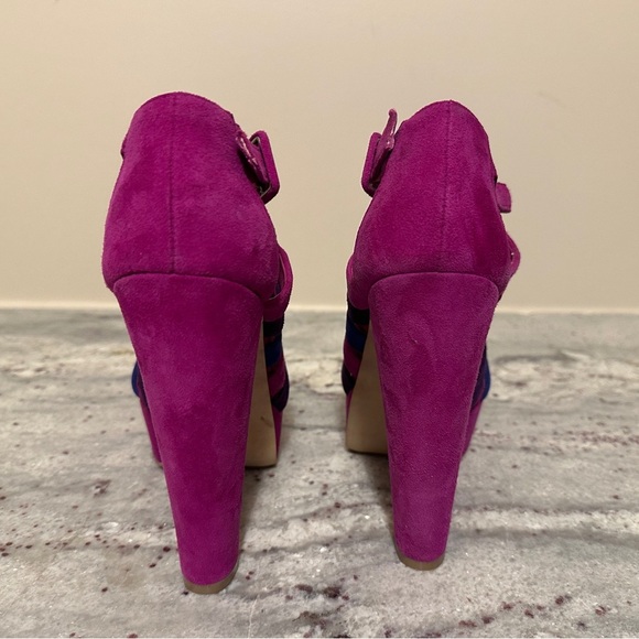 Steve Madden - Colourful, Cutout Strap, Platform Heels Size 8 - Picture 4 of 7
